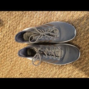 Gray knit Adidas sneakers